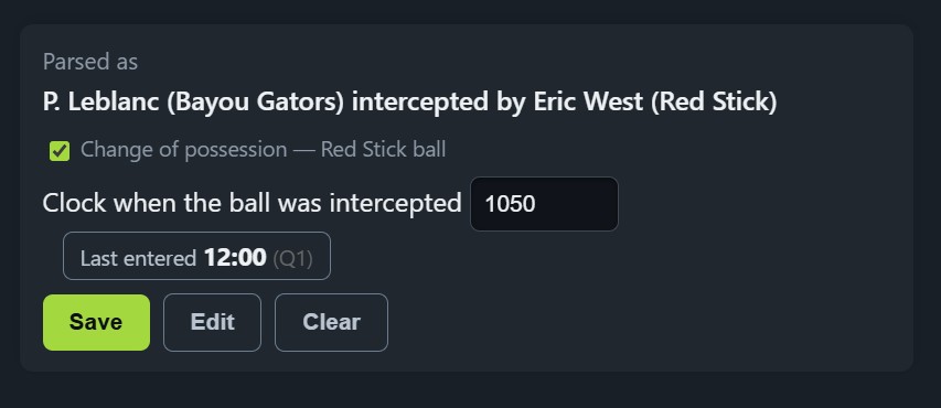 The confirm card after Review play